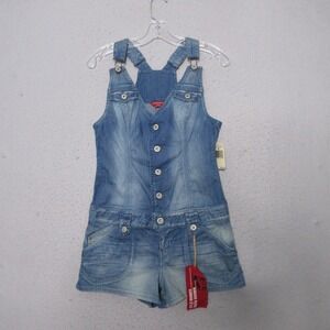 Y2K Guess Jean Romper Low Rise 90s J Lo‎ Denim Stretch Festival Concert Mini NWT